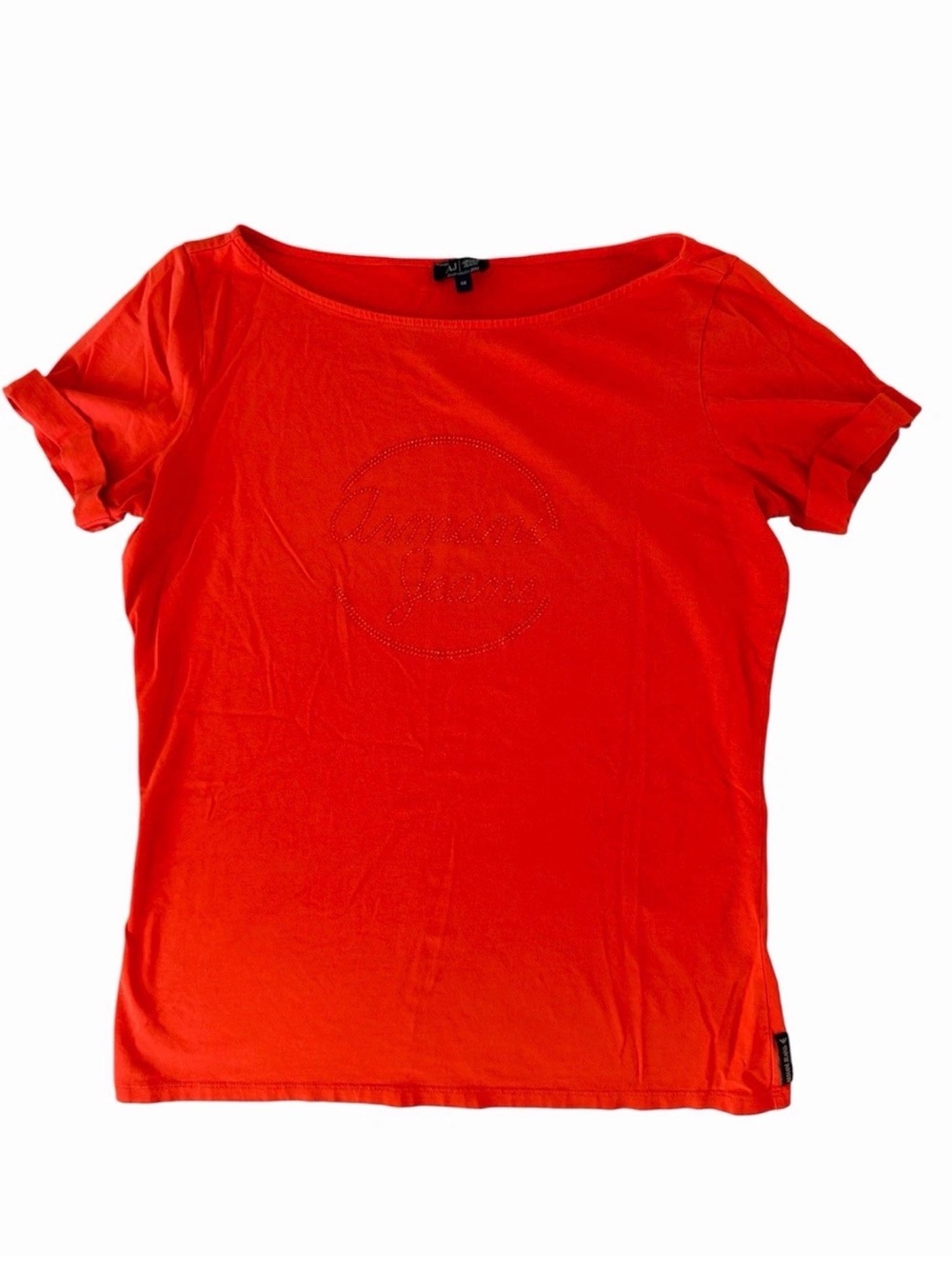 AJ ARMANI JEANS WOMENS T-SHIRT SHORT SLEEVE SIZE: US XL (my Size M)